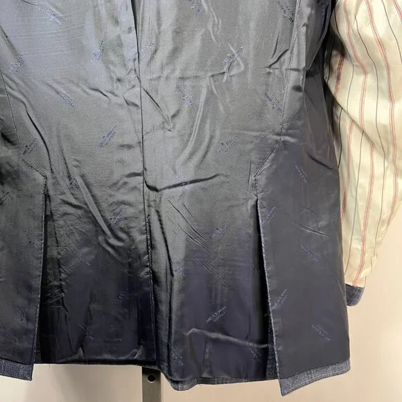 KITON 100% Cashmere Handmade in Italy Plaid Blue Sport Coat 48L - Picture 12 of 12